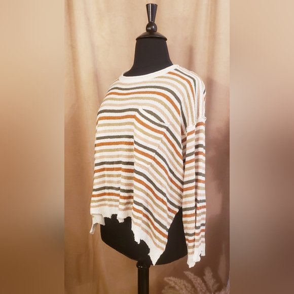 PEACH LOVE STRIPED SWEATER - Picture 1 of 14